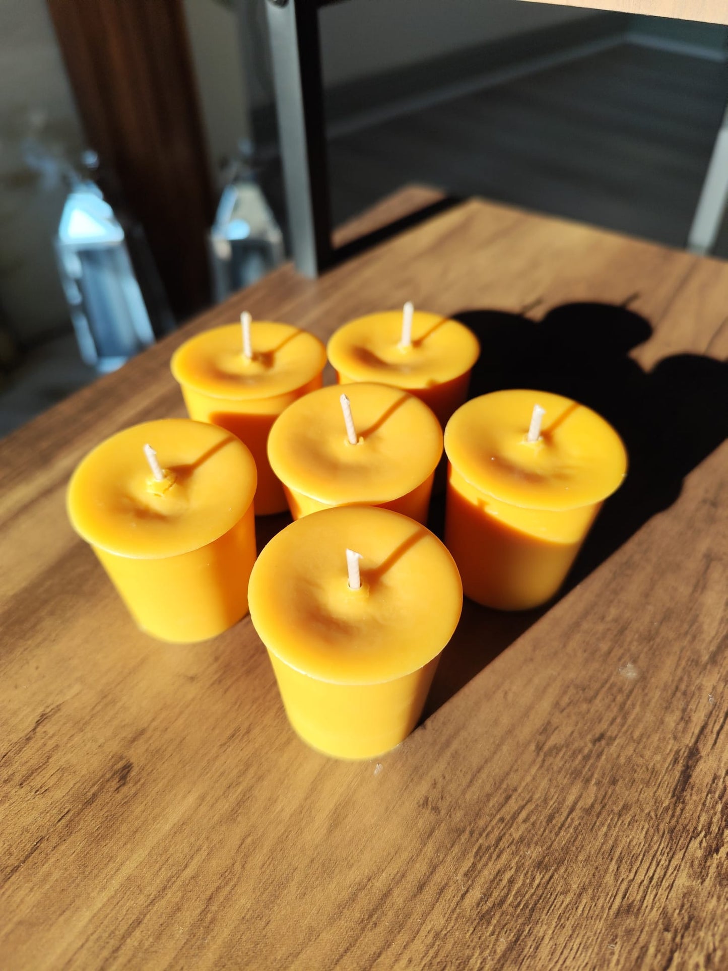 9cl Orange Votive Soy Wax Candles - Unscented, Pack of 6