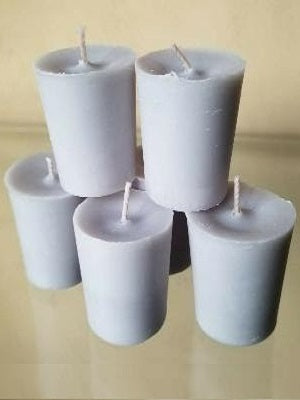 9cl Votive Soy Wax Candles - Unscented, Pack of 6 - Light Grey