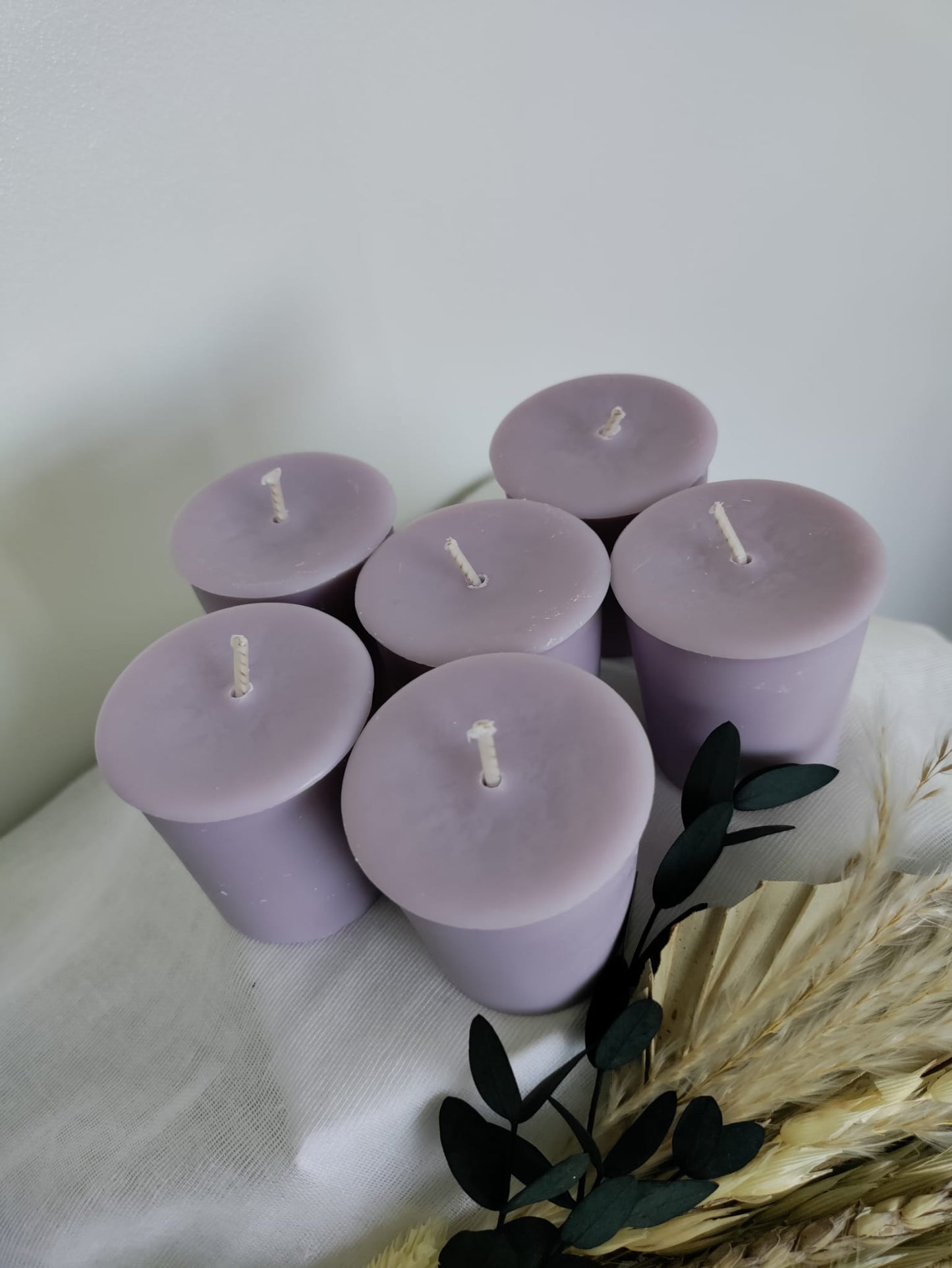 9cl Votive Soy Wax Candles - Lavender & Chamomile , Pack of 6 - Lilac