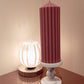 20cm Soy Wax Ribbed Church Pillar Candles - Unscented ( in 4 Colours)