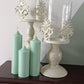 Peppermint Green Soy Wax Church Pillar Candles - Unscented, Set of 2 (3 Various Sizes)