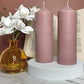 Dusty Pink Soy Wax Church Pillar Candles - Unscented, Set of 2 (4 Various Sizes)