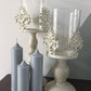 Grey Soy Wax Church Pillar Candles - Unscented, Set of 2 (3 Various Sizes)