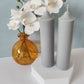 Grey Soy Wax Church Pillar Candles - Unscented, Set of 2 (3 Various Sizes)
