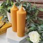 Orange Soy Wax Church Pillar Candles - Unscented, Set of 2 (2 Sizes)