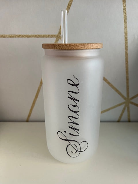 Lady with Rose Glass Tumbler