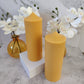 Orange Soy Wax Church Pillar Candles - Unscented, Set of 2 (2 Sizes)