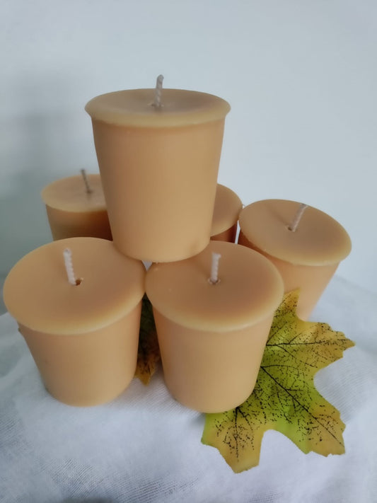 9cl Votive Soy Wax Candles - Scented, Pack of 6 - Pumpkin Spice