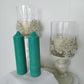 Teal Green Soy Wax Church Pillar Candles - Unscented, Set of 2 (4 Sizes)