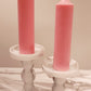 Pink Soy Wax Church Pillar Candles - Unscented, Set of 2 (3 Sizes)