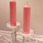 Pink Soy Wax Church Pillar Candles - Unscented, Set of 2 (3 Sizes)